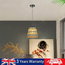 Industrial Pendant Ceiling Light Hemp Rope Lampshade Woven Jute Hanging Light