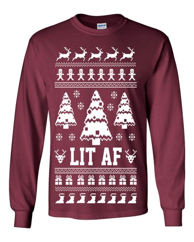 643 Lit AF Long Sleeve Shirt Christmas 