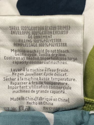 Orla Kiely "Chartreuse/Blue Stem and Flower Comforter & Standard Sham Twin Set - Picture 6 of 12