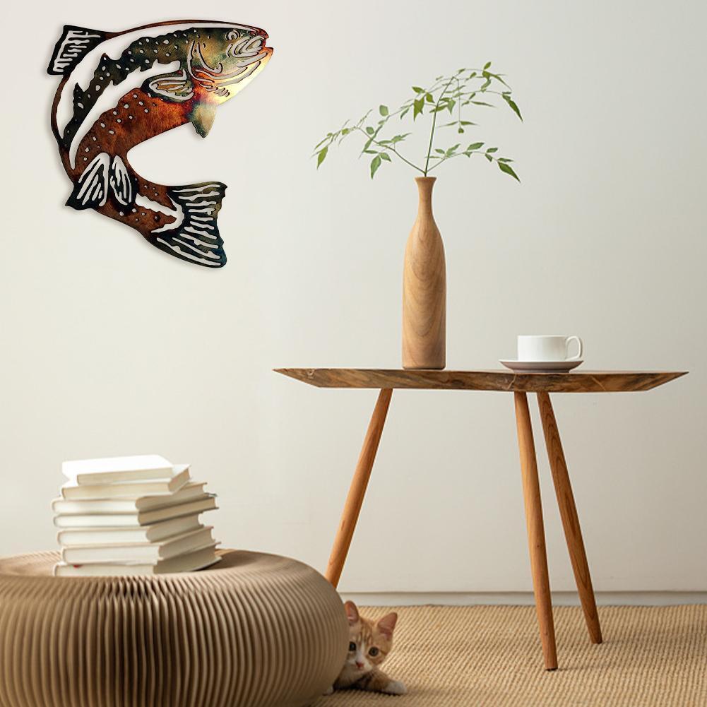 Metal 3D Fish Wall ArtFishing Home Decor Hanging Hunting OutAU Indoor