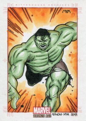 Marvel Bronzezeit Skizzenkarte von Studio Mia The Hulk