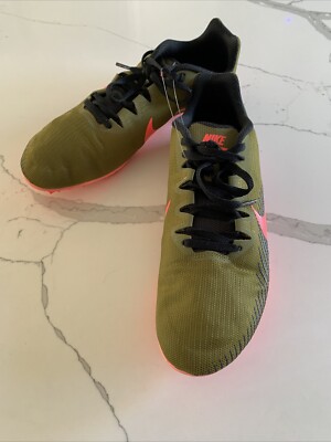 Nike Mens Zoom Rival M  AH1020-301 Racing Shoes Sz 9 Preowned Read Olive Green