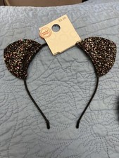 Black Glitter Cat Ears Headband - Wonder Nation - Halloween Costume Kitty Cat