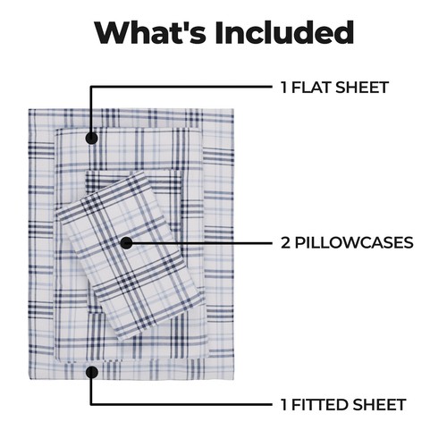 Flannel Cotton Classic Farmhouse Plaid Deep Pocket Bed Sheet Set - Picture 21 of 50