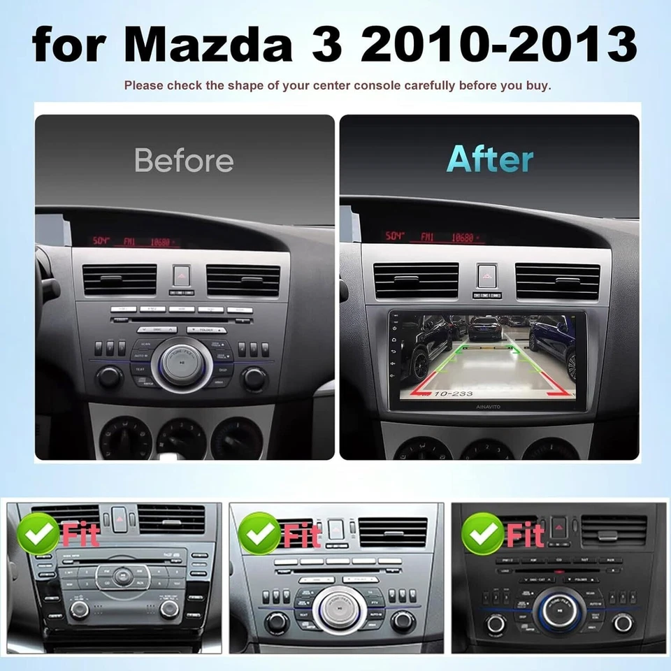 9" Auto Stereo Video GPS Radio for Mazda 3 2010-2013 WiFi BT Android13.0 4+64G - Image 2 of 4