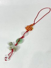 Hand Carved Natural Jade Chinese Zodiac Dog Pendant CellPhone Car Hanging Charm