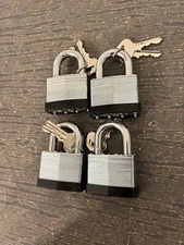 New 4x 2'' ( 50MM) Laminated Steel Padlock with Key Wide Lock Body, Fence, Lock