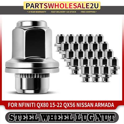 24 Wheel Lug Nut for Infiniti QX56 11-13 QX80 15-22 Nissan Armada 17-22 M14-1.50