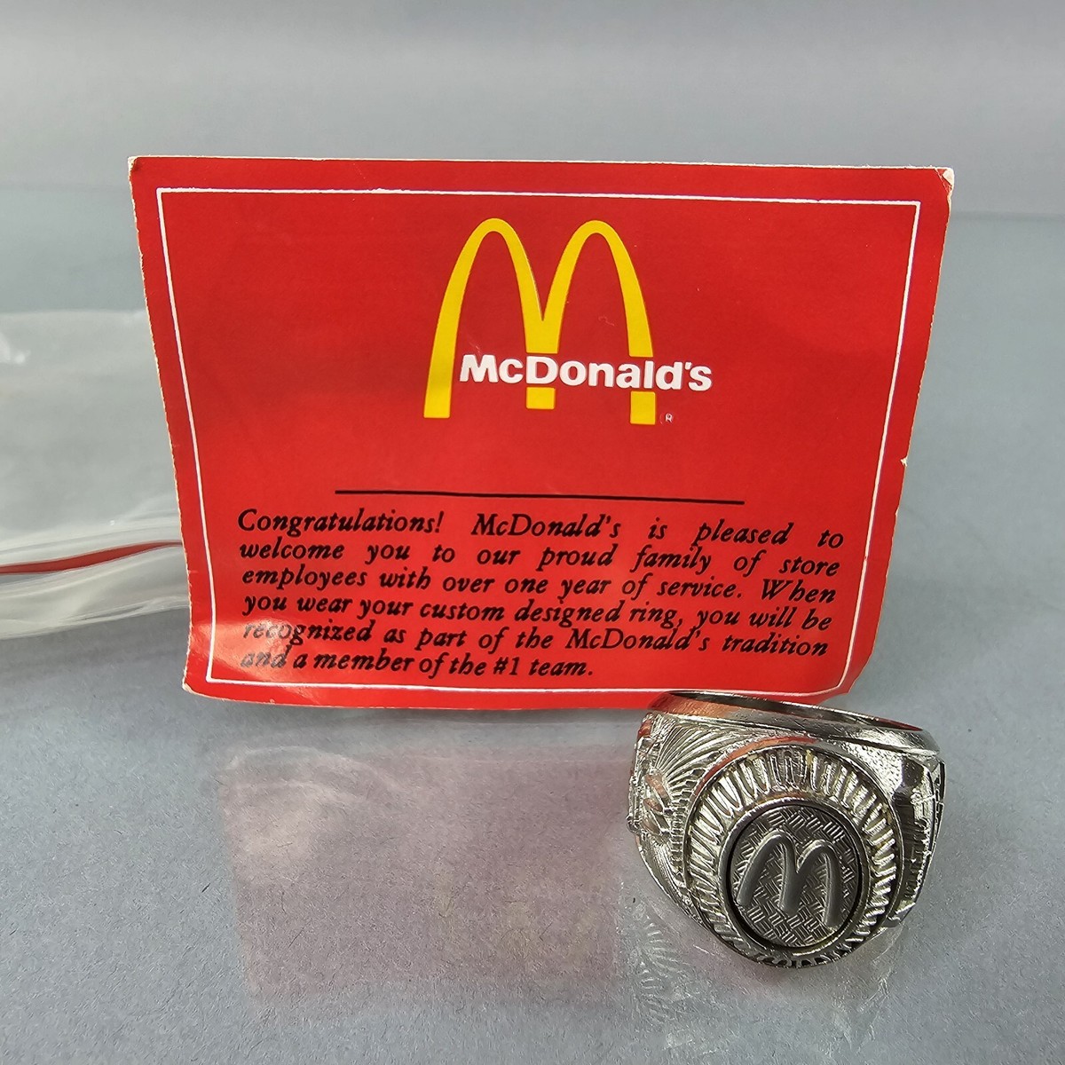 Vintage McDonalds QSC Employee Ring Size 9.5 Recognition Vintage McDonalds QSC Employee Ring Size 9.5 Recognition