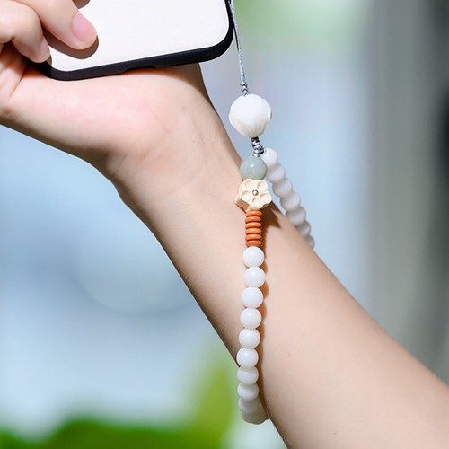 Car Rear View Mirror Charm Lanyard Carved Flower Keyring Phone Hanging Cord - 第 10/12 張圖片