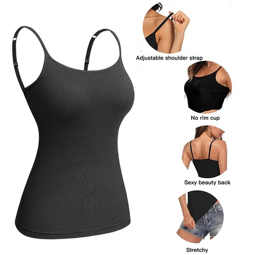 Women Shapewear Tank Top Cami with Built in Bra Tummy Control Shaper Compression - Picture 4 of 33