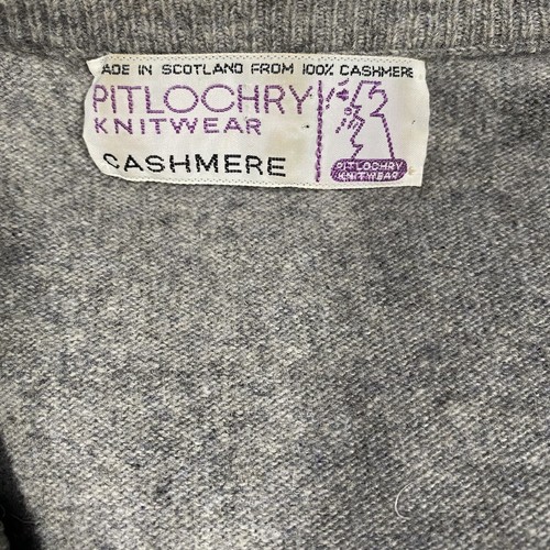 Pitlochry Knitwear Damen Kaschmir Pullover grau V-Ausschnitt Old Money Career Gr. M/L - Bild 3 von 6