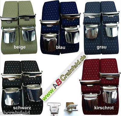 ABC-ELEGANT feiner eleganter Hosenträger, 35mm breit, 4 extra starke ABC-Clips,Blitzversand