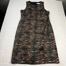 Michael Kors  Professional Sheath Dress Printed Sleeveless Work Back Zip Size 10
