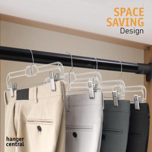 Heavy Duty Clear Plastic Hangers Non-Slip Clips 360 Swivel Hook 25 Pack Durable - Picture 8 of 14