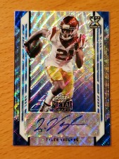 2021 Leaf Metal Draft Portraits Waves Blue #TV1 Tyler Vaughns USC Auto #'d 3/30