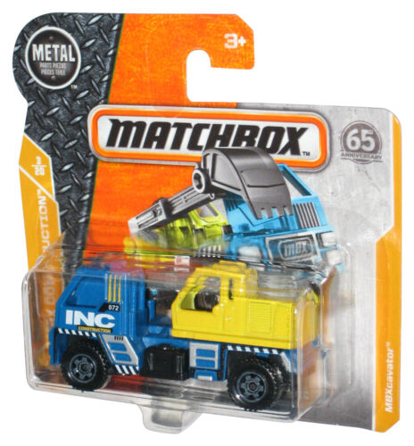 Matchbox MBX Construction 3/20 MBXcavator Blue & Yellow Die-Cast Toy 33/125 - (S