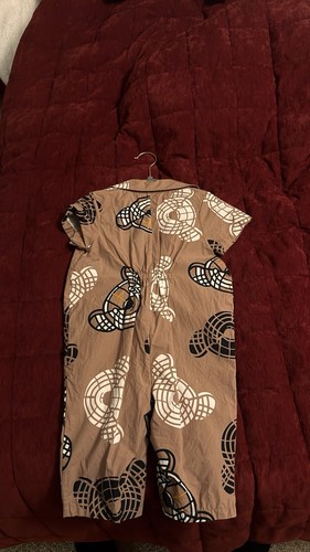 Baby Thomas Bear Cotton Poplin Playsuit In Beige - Picture 2 of 3