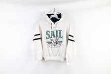 Vtg 90s Streetwear Boys Large Spell Out Sail Kelleys Island Hoodie Sweatshirt