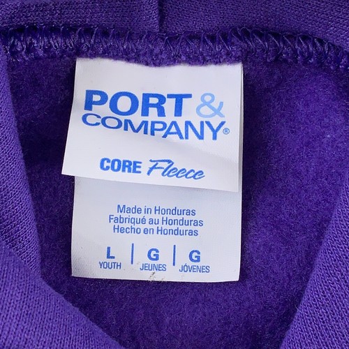 Port & Company Core Fleece Youth Size Large Purple Full Zip Hoodie New - Picture 2 of 3