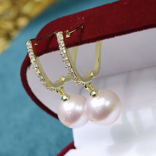 Classic A Pair Natural Round South Sea 10-11mm White Real Pearl Stud Earrings - Imagen 4 de 6