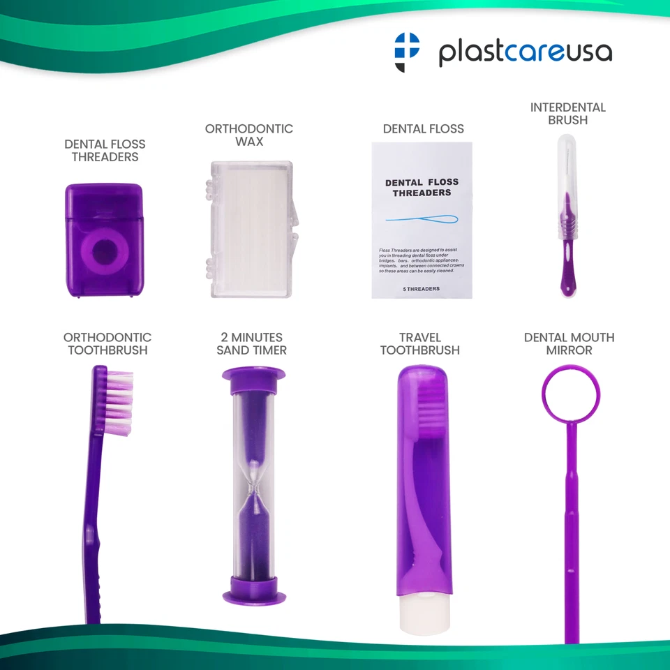 12 kits de ortodoncia para pacientes 8 piezas surtidos paquetes de cuidado de aparatos ortopédicos higiene dental viaje Foto 2 de 4