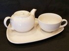 Churchill England - White Tea / Snack Set, Plate, Cup and Teapot Set - Shelf
