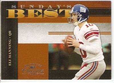 ELI MANNING INSERT 2008 DONRUSS CLASSICS SUNDAY'S BEST SB-35 SERIAL /1000 GIANTS