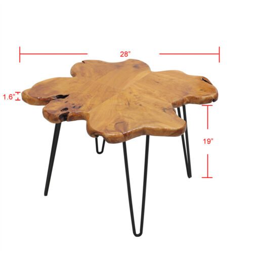 Greenage Rustic Cedar Root Live Edge Coffee Table with Hairpin Legs Heavy Thick - Picture 30 of 59