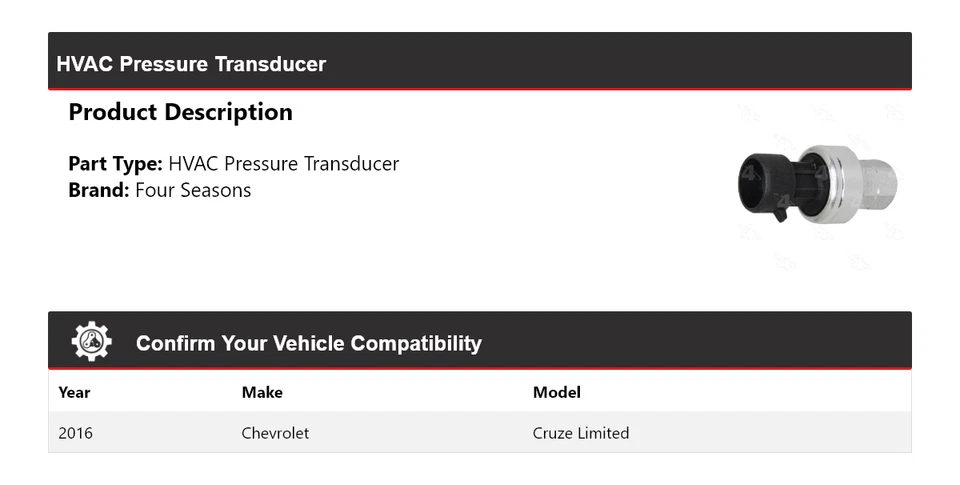 Chevrolet Cruze Limited 2016 transductor de presión de climatización 4 estaciones Foto 2 de 4