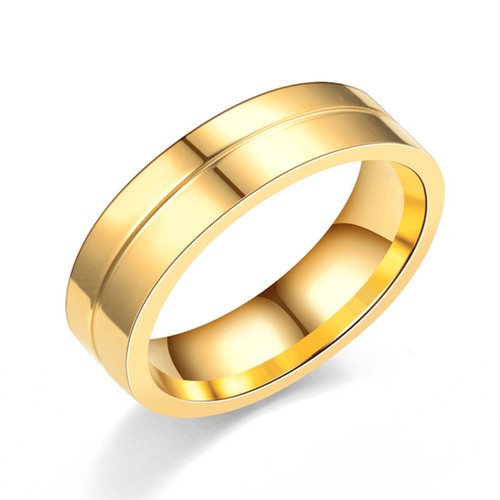 Gold Plated Couple Ring Men/Women Lovers CZ Stainless Steel Wedding Band 5-12 - Picture 13 of 16