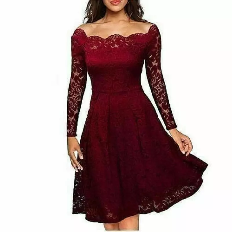 Vestidos De Moda Para Mujer Largos Casuales De Encaje Dress eBay