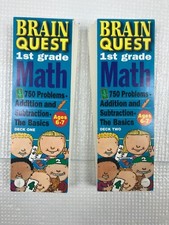 Brain Quest 1st Grade Math Basics Deck 1 and 2 Ages 6-7 750 problems total