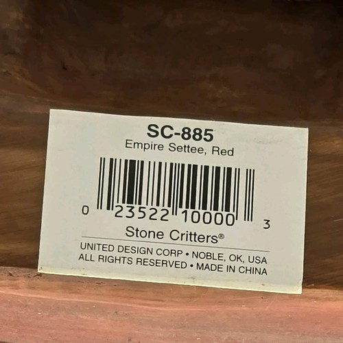 Stone Critters Rot Vintage Couch Empire Garnitur Sofa Schwer Schwer Schwer Zu Finden - Bild 10 von 11