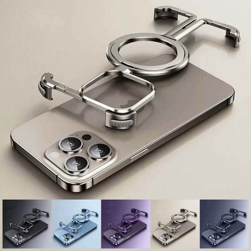 Rahmenlose Magnetische Metall Bumper Handyhülle für iPhone 15Pro Max 14 13 12 - Bild 4 von 40