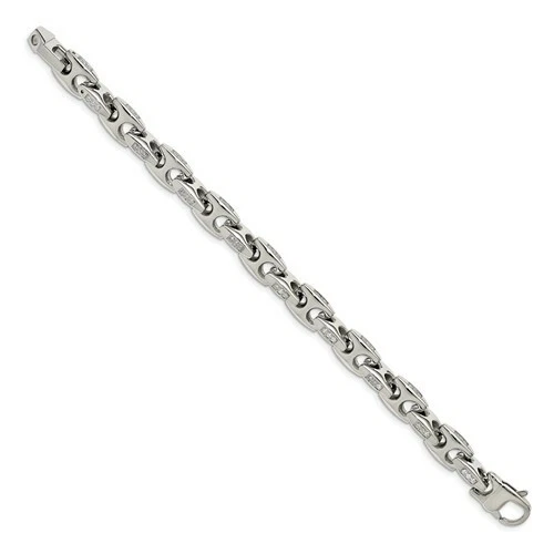 *BRAND NEW* Chisel Stainless Steel Polished with CZ 9 inch Bracelet SRB1787-8 - Image 2 of 4