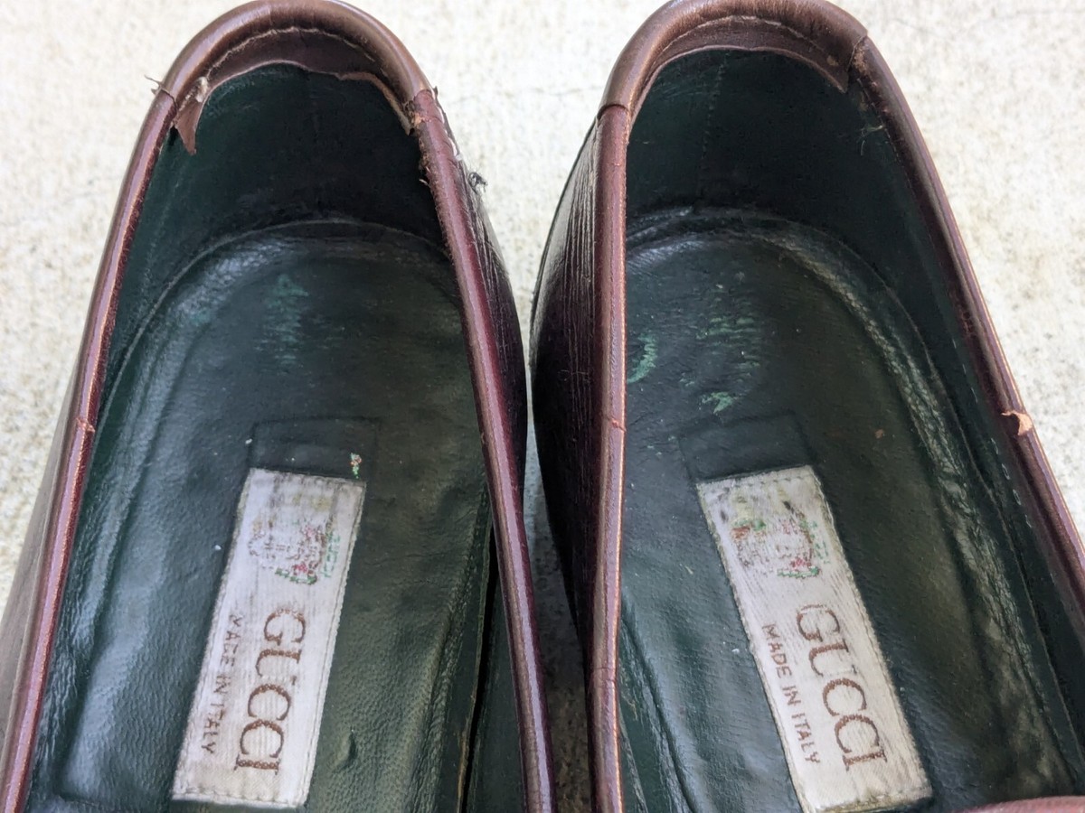 Vintage Gucci Horsebit Loafers Burgundy Leather Men 11  display picture 2