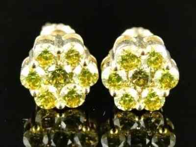 2CT Round Cut Lab Created Citrine Women's Stud Earrings 14K Yellow Gold Plated