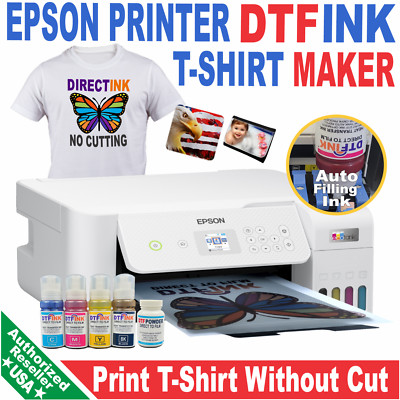Epson Printer with DTF ink Heat Transfer Print T-Shirt Marker Starter Kit Bundle