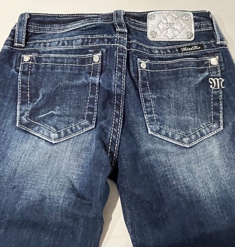 GIRLS MISS ME CAPRI EMBELLISHED JEANS RHINESTONES SIZE 14 NEW - Picture 6 of 6