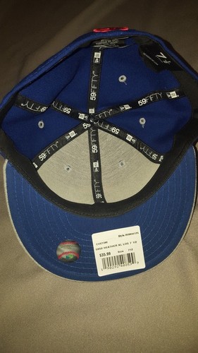 CHICAGO CUBS NEW ERA 59 FIFTY BLUE HEATHER GREY XL LOGO FITTED HAT 7 1/2 NEW - Picture 5 of 5