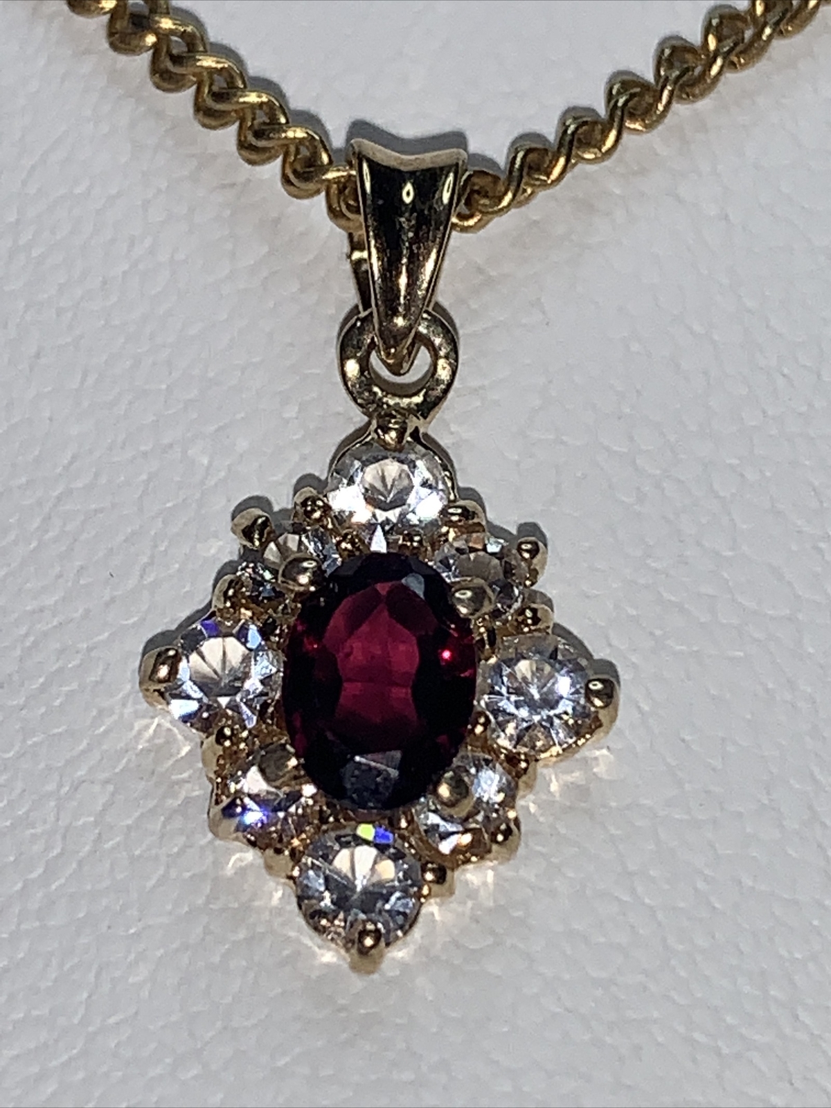 Unauthenticated Diamond Shaped Pendant on 18” Cha… - image 2