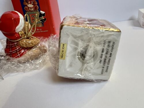Christopher Radko Christmas Noel Bear Salt & Pepper Shakers Htf Retired New 2-3” - Picture 12 of 24