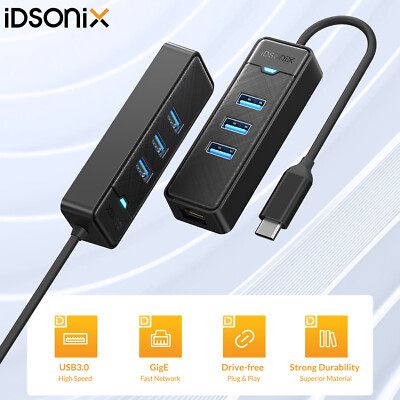 iDsonix USB 3.0 Gigabit Ethernet LAN Adapter RJ45 mit 1000 Mbit/s für Windows-PC
