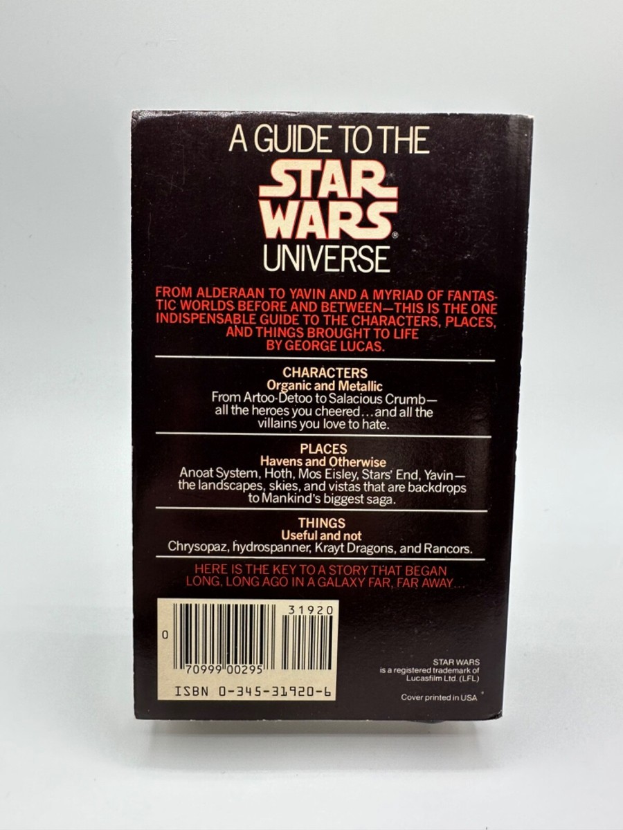 A GUIDE TO THE STAR WARS UNIVERSE by Raymond L. Velasco 1st