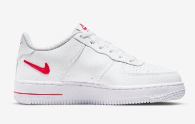 Nike Air Force 1 Low GS Size 5Y Mens Cut Out White Red