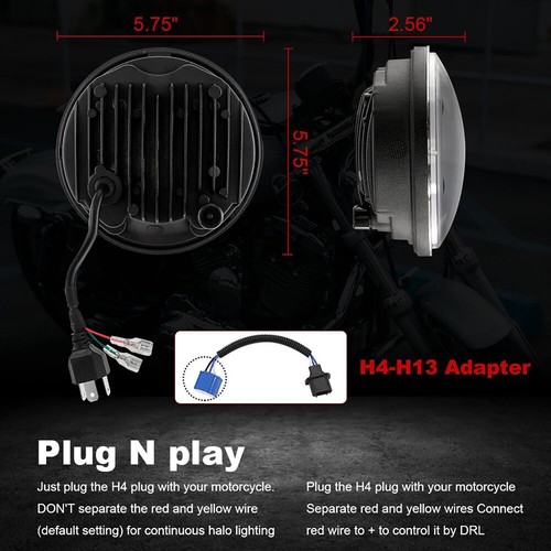 4 PIEZAS 5,75" pulgadas 5 3/4" faros LED señal de giro alta/baja para Kenworth W900 1975 - Imagen 5 de 12