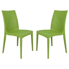 Weave Mace Indoor/Outdoor Dining Chair (Armless), Set of 2