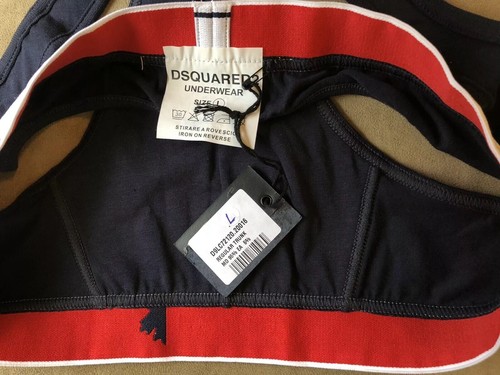DSQUARED2 DSQ2 Raro Blu Navy Firma Sport Jock Tronco Intimo L - Foto 6 di 8
