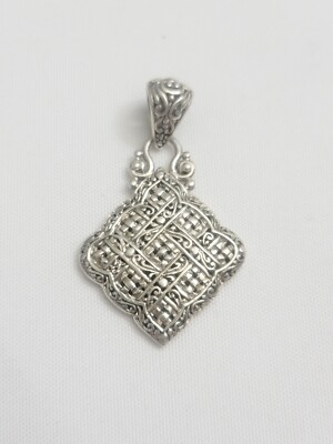Sarda Bali Artisan Sterling Silver Flower Filigree Pendant